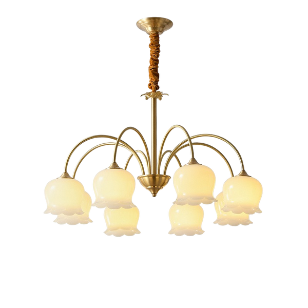 Francuski Żyrandol Miedziany do Salonu i Jadalni – Klasyczny Design z Miękkim Światłem, Ø 80 cm 0