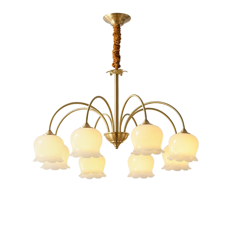 Francuski Żyrandol Miedziany do Salonu i Jadalni – Klasyczny Design z Miękkim Światłem, Ø 80 cm 0