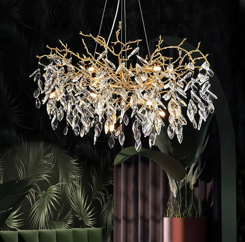 Kryształowe Lampy Wiszące w Złocie