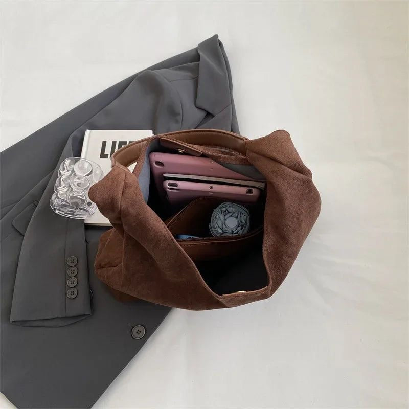 Torba Tote z Naturalnego Zamszu