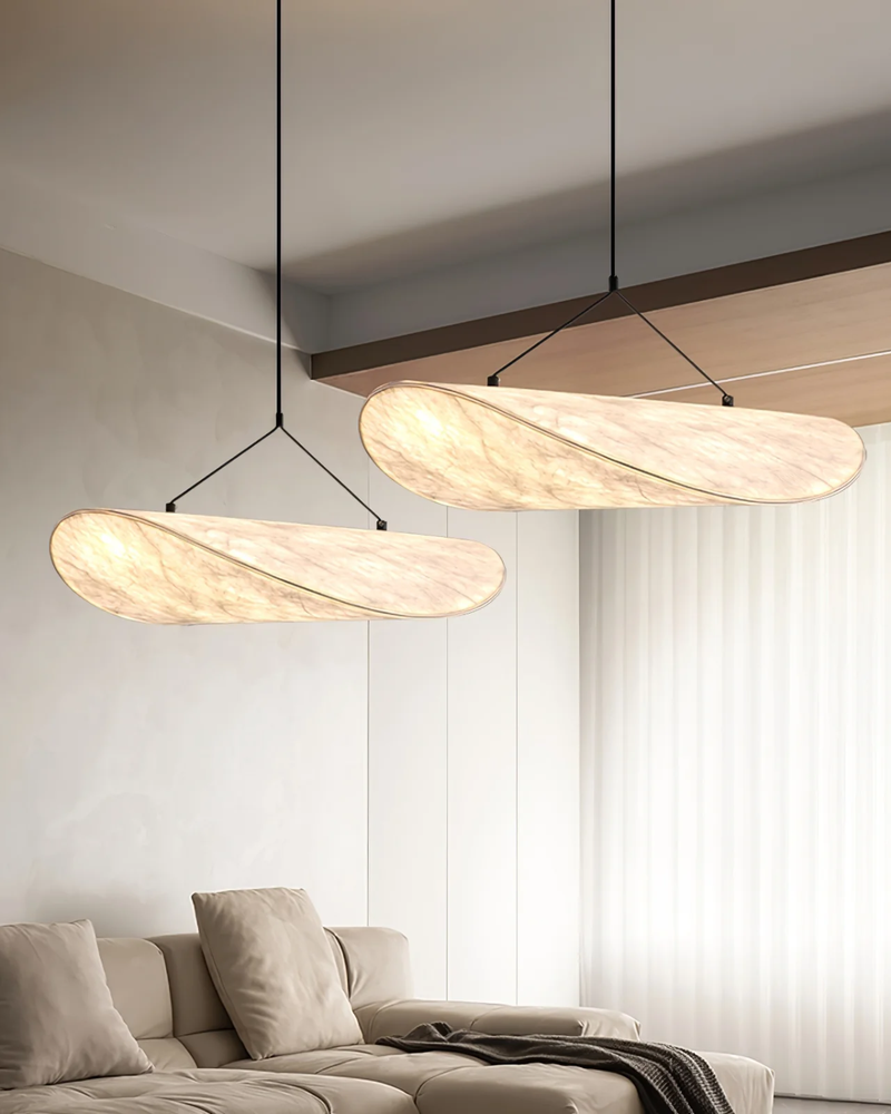 Subtelna Lampa Japandi z Efektem Świetlnego Zaćmienia