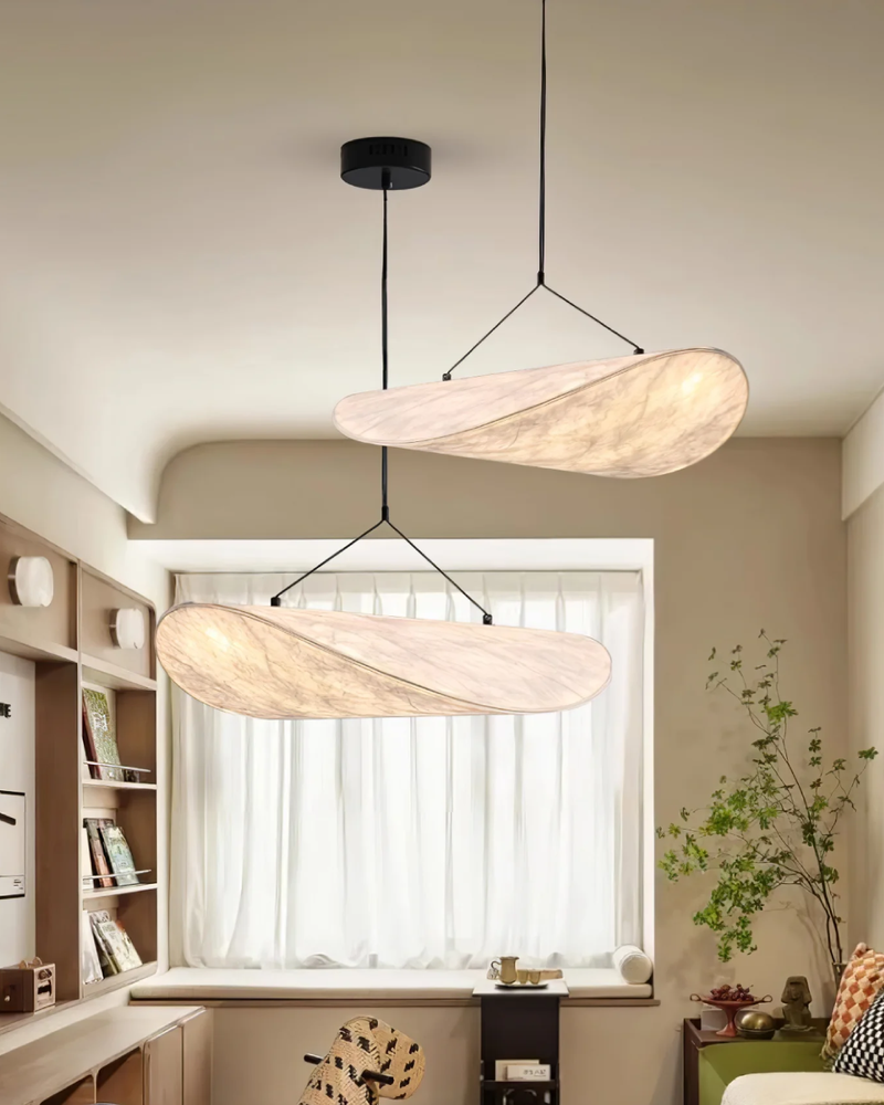 Subtelna Lampa Japandi z Efektem Świetlnego Zaćmienia