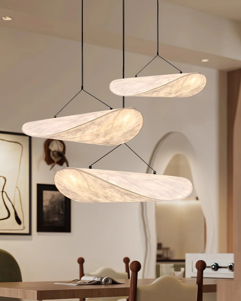 Subtelna Lampa Japandi z Efektem Świetlnego Zaćmienia