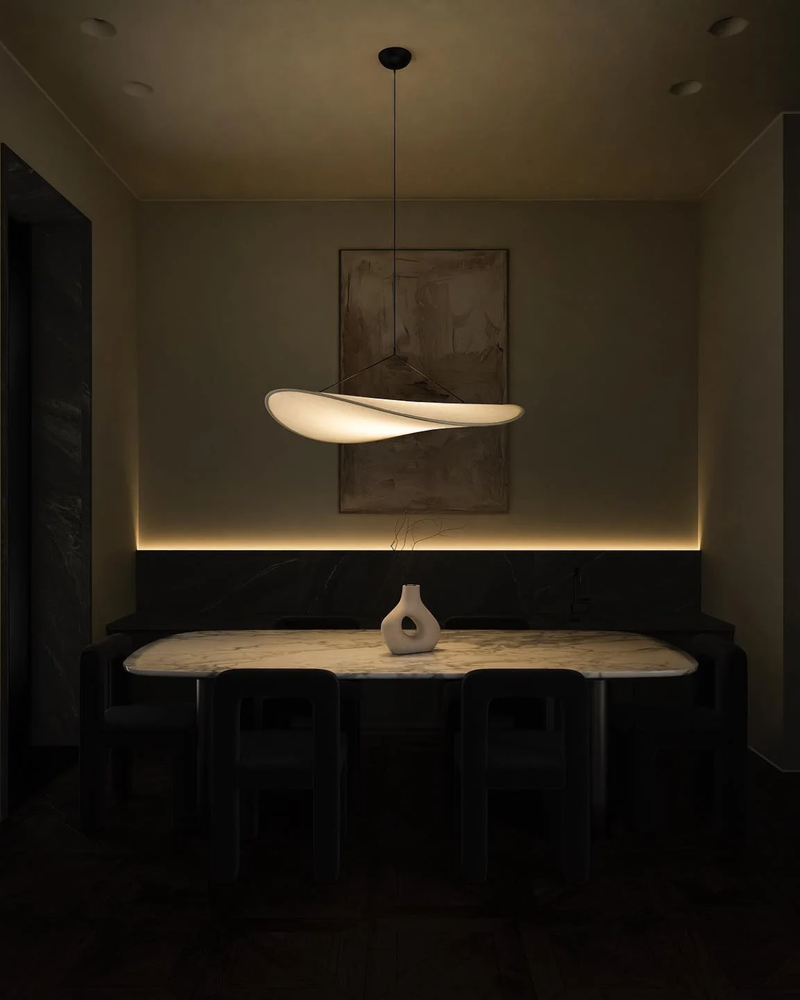 Subtelna Lampa Japandi z Efektem Świetlnego Zaćmienia