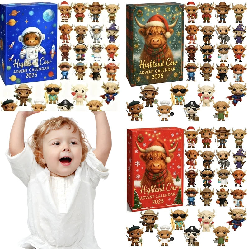 Kalendarz adwentowy 3D z krową szkocką – 24 zabawne ozdoby na świąteczne odliczanie 1