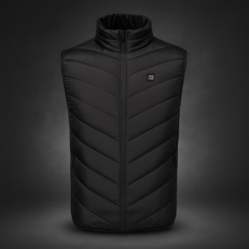 Kamizelka Męska Czarna Elektryczna Podgrzewana z USB-C – Lekka, Wygodna, 3 Poziomy Temperatury, Idealna na Zimowe Aktywności 2