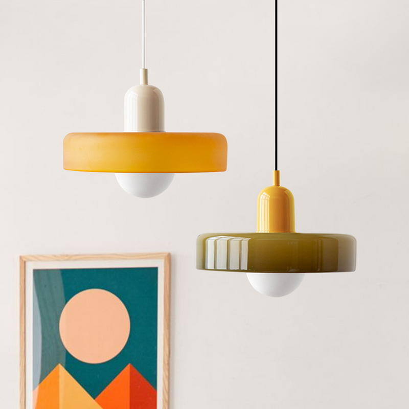 Kolorowa Lampa Wisząca Bauhaus z Regulowanym Kablem – Lampa do Salonu i Nad Stół, Nowoczesny Design, Szkło i Metal 6