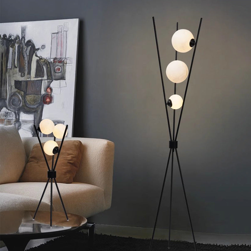 Lampa Podłogowa i Stołowa Moon z LED – Elegancki Design Księżyca, Miękkie Światło, Żelazo i Akryl, Wymiary 37x165cm 5