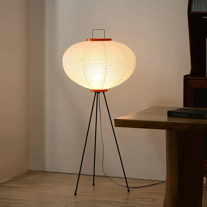 Lampa Podłogowa z Papieru Ryżowego – Minimalistyczna Lampa Stojąca do Czytania, Elegancka i Ciepła Atmosfera w Salonie lub Sypialni 0