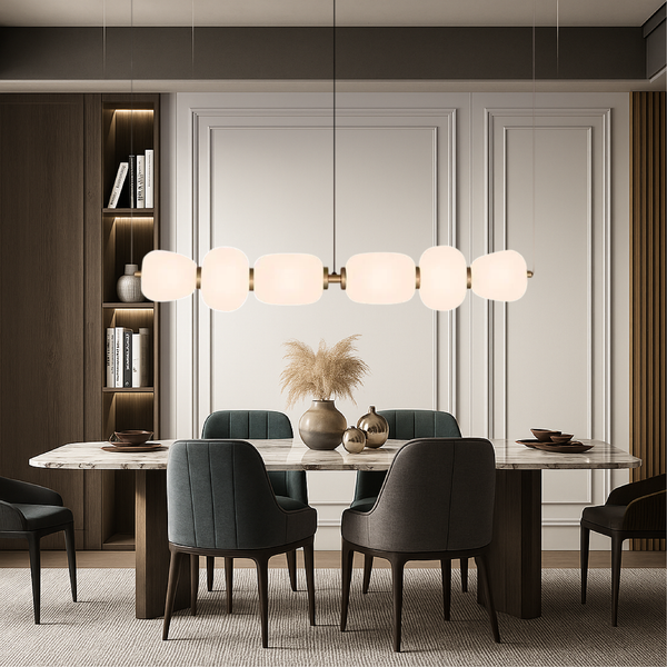 Lampa Wisząca Barowa z Białego Szkła – Nowoczesna Lampa do Salonu i Jadalni, Oświetlenie nad Stół 0