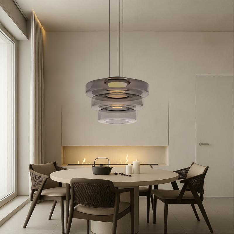 Lampa Wisząca Bauhaus z Duńskiego Szkła – Regulowana Wysokość, Minimalistyczny Design do Salonu i Jadalni 3
