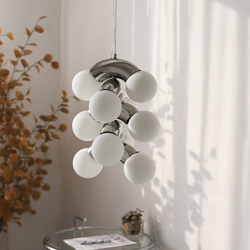 Lampa Wisząca Bauhaus z Regulowaną Wysokością – Szklany Klosz i Metalowa Konstrukcja do Salonu i Jadalni 3