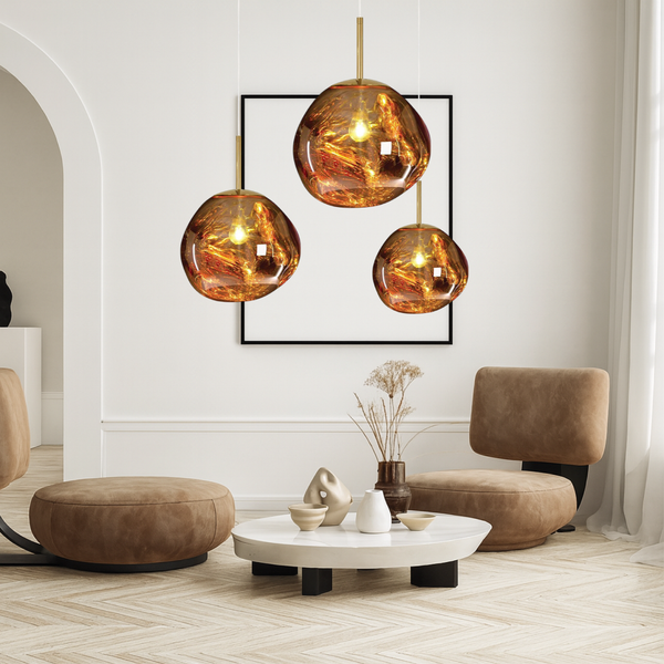 Lampa Wisząca MELT GLASS z Regulacją Wysokości – Nowoczesna Lampa do Salonu i Jadalni, Elegancka Szklana Lampa nad Stół 1