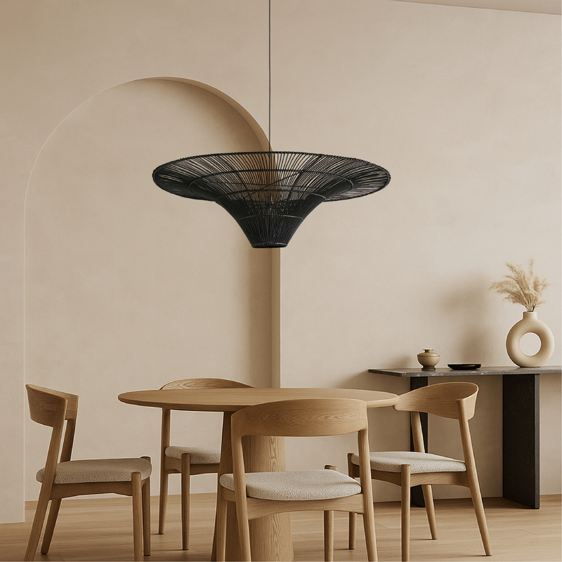 Lampa Wisząca Seth z Rattanu – Nowoczesna Lampa do Salonu i Jadalni, Idealna Nad Stół, Minimalistyczny Design, LED 4
