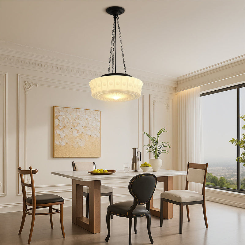 Lampa Wisząca Szklana Milk White z Regulacją Wysokości – Nowoczesna Lampa do Salonu i Jadalni 2