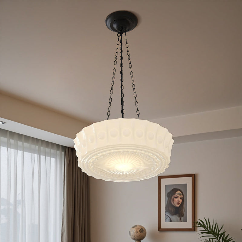 Lampa Wisząca Szklana Milk White z Regulacją Wysokości – Nowoczesna Lampa do Salonu i Jadalni 5