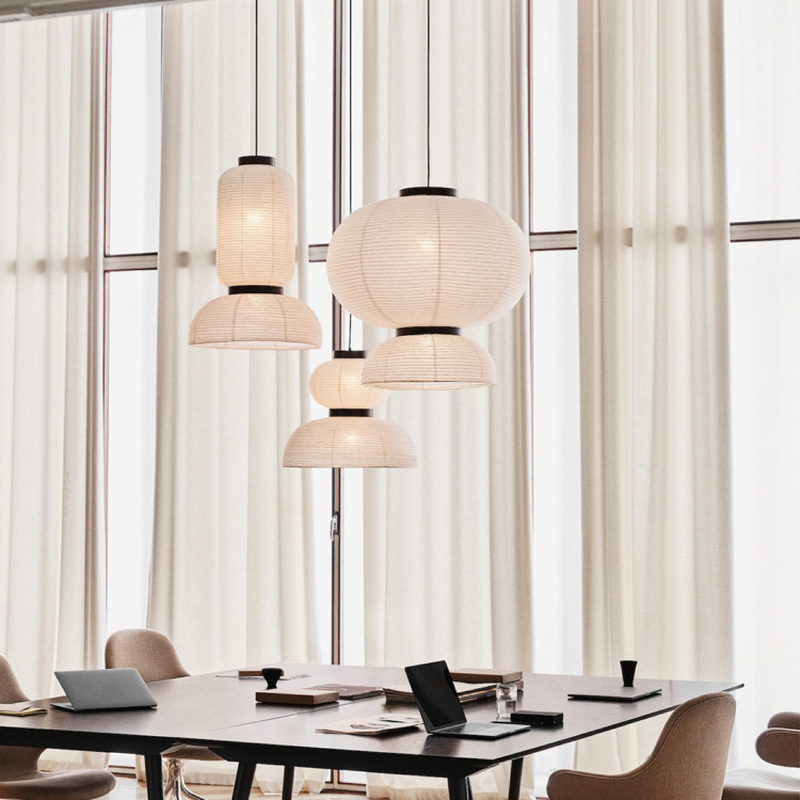 Lampa Wisząca Wabi Sabi do Salonu z Regulowaną Wysokością – Metalowa i Tkaninowa, Idealna Oświetlenie Nad Stół 2