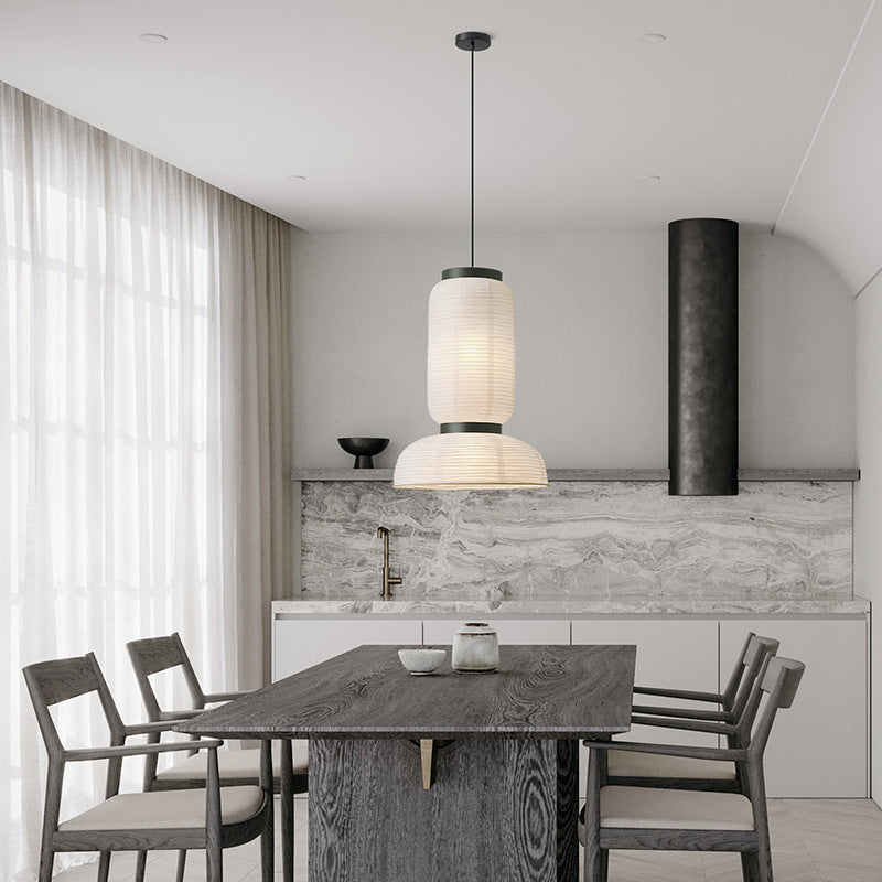 Lampa Wisząca Wabi Sabi do Salonu z Regulowaną Wysokością – Metalowa i Tkaninowa, Idealna Oświetlenie Nad Stół 4