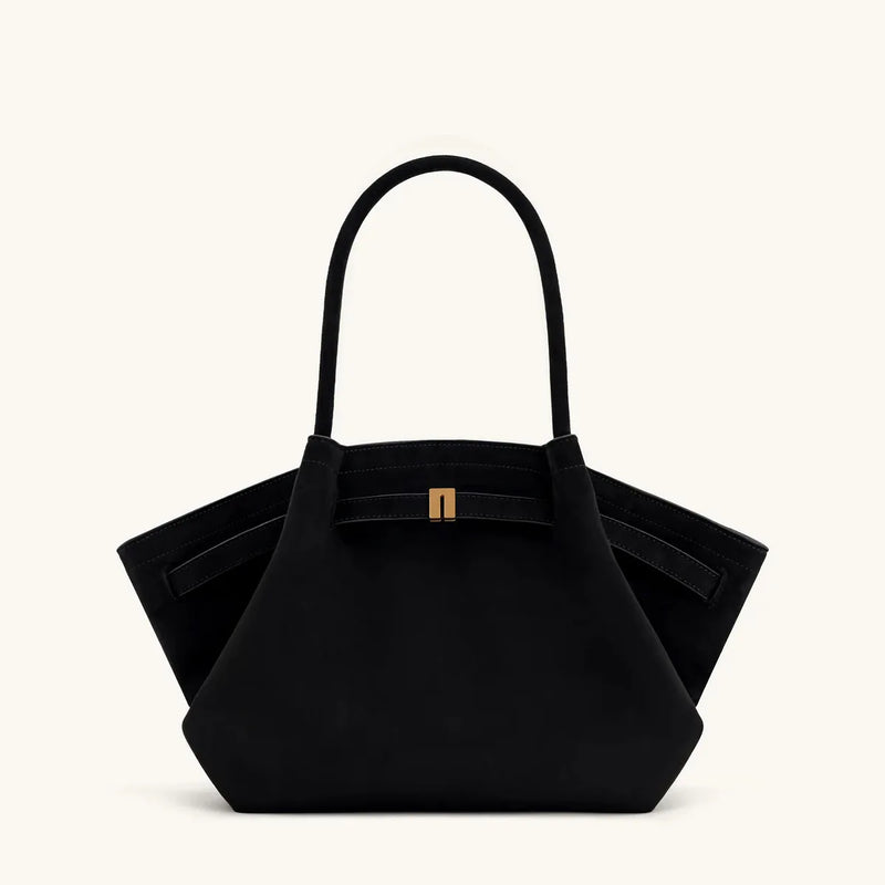 Luksusowa Torba Na Ramię Dla Kobiet - Duża Pojemność, Elegancki Design, Czarne Faux Zamsz 10