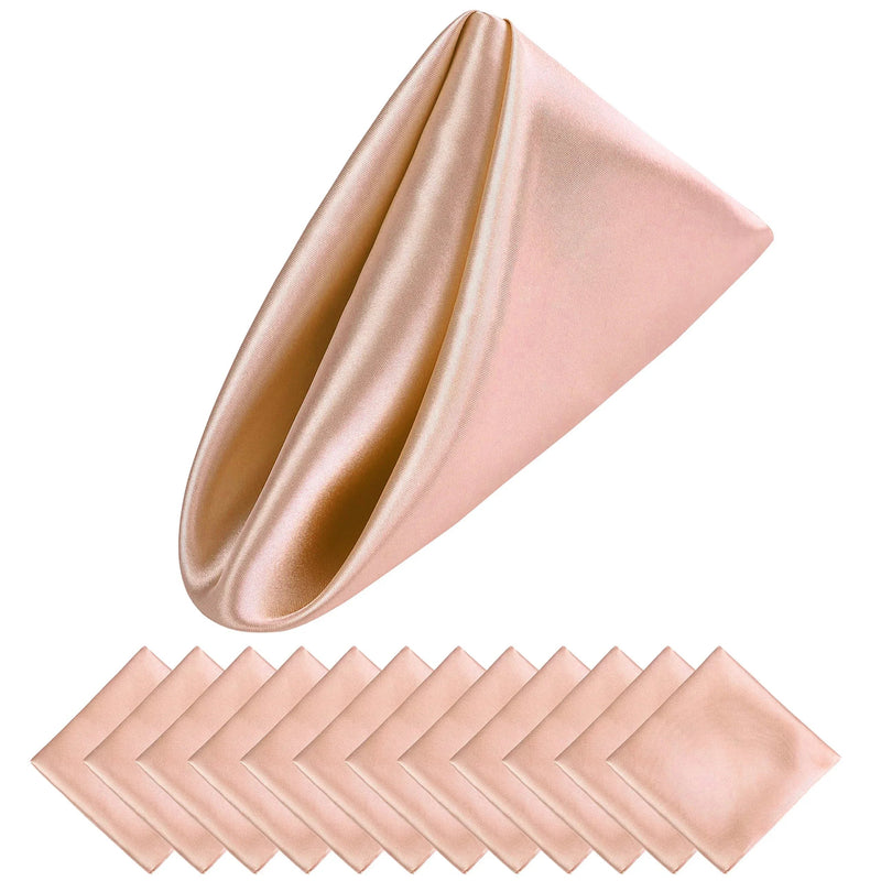 Luksusowe Satynowe Serwetki Świąteczne 30x30 cm – Zestaw 12 Sztuk do Eleganckiej Dekoracji Stołu 15