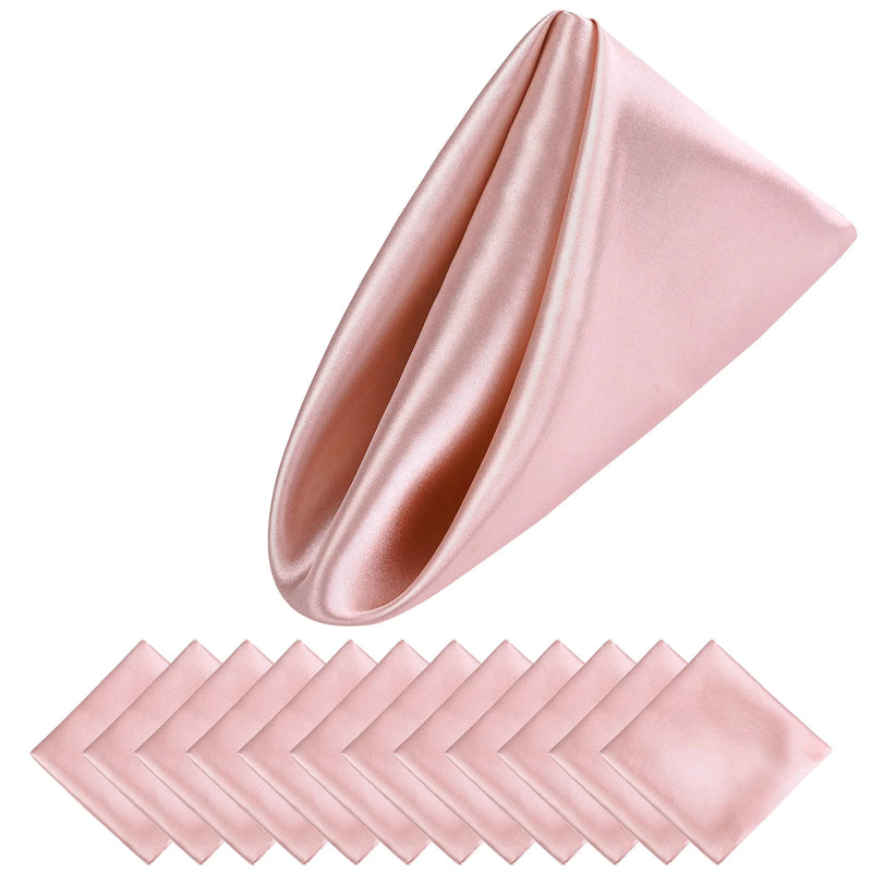 Luksusowe Satynowe Serwetki Świąteczne 30x30 cm – Zestaw 12 Sztuk do Eleganckiej Dekoracji Stołu 17