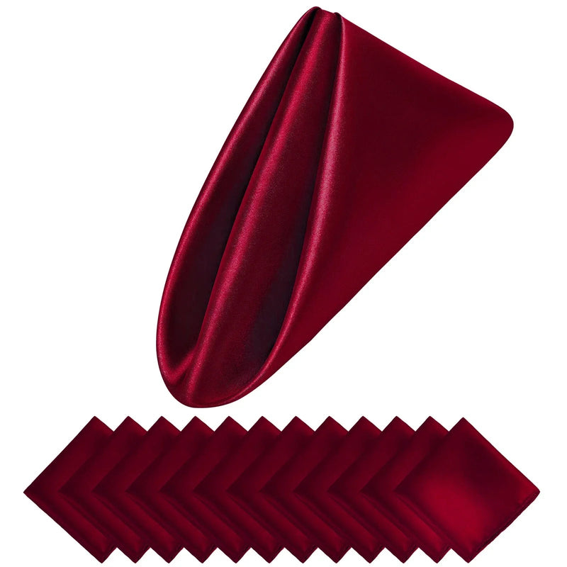 Luksusowe Satynowe Serwetki Świąteczne 30x30 cm – Zestaw 12 Sztuk do Eleganckiej Dekoracji Stołu 19