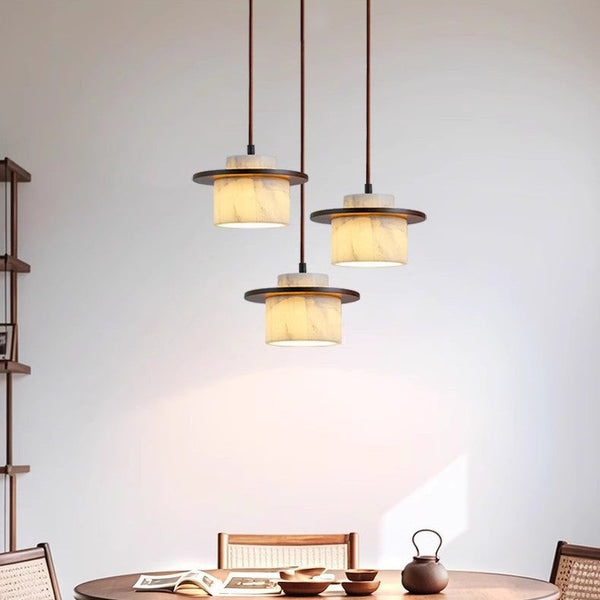 Marmurowa Lampa Wisząca Alabaster z Regulowaną Wysokością – Nowoczesna Lampa do Salonu i Nad Stół 0