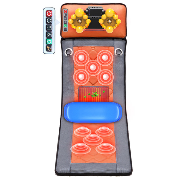 Mata do Masażu Całego Ciała z Wibracjami i Ciepłem – Szara Aksamitna Powierzchnia 1