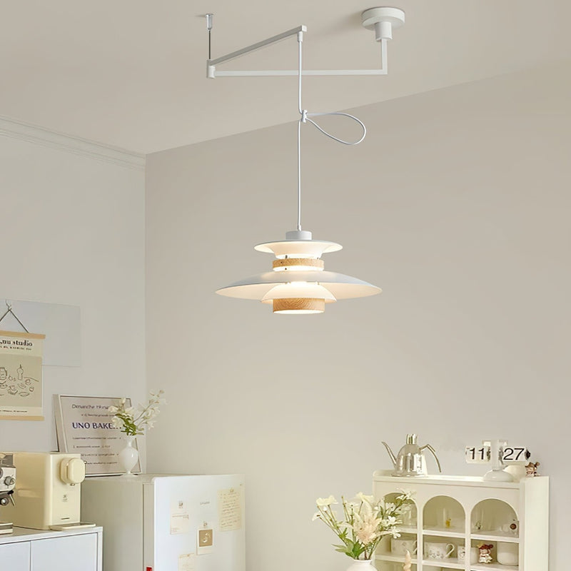 Obrotowa lampa wisząca LED o regulowanej jasności i minimalistycznym stylu