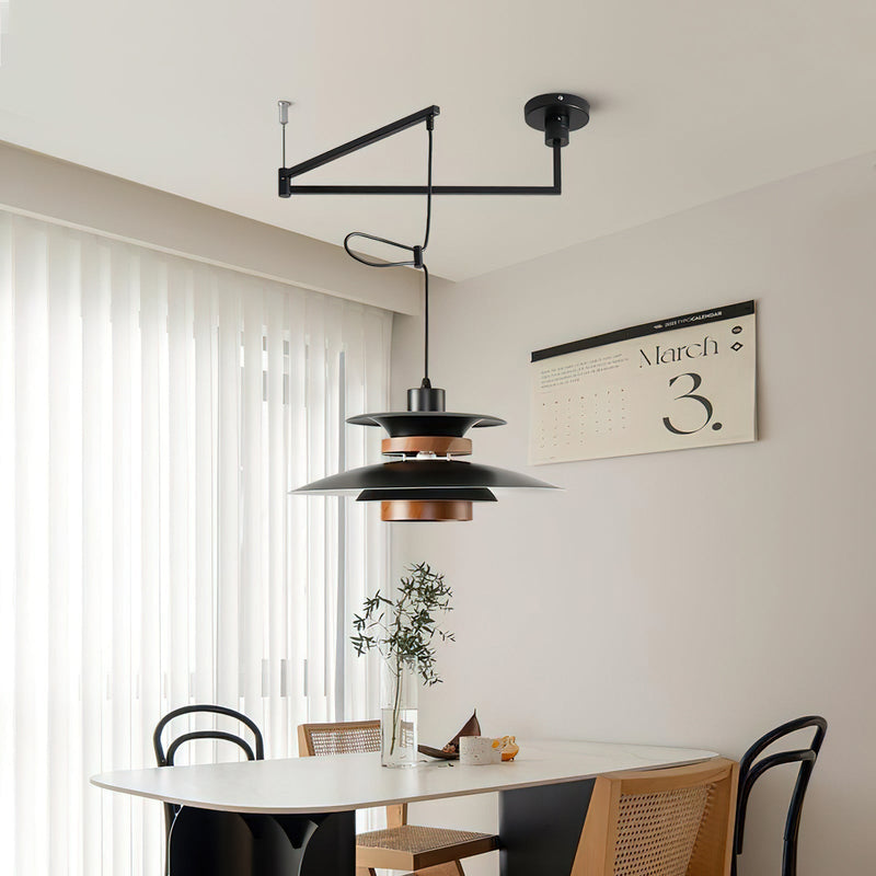 Obrotowa lampa wisząca LED o regulowanej jasności i minimalistycznym stylu