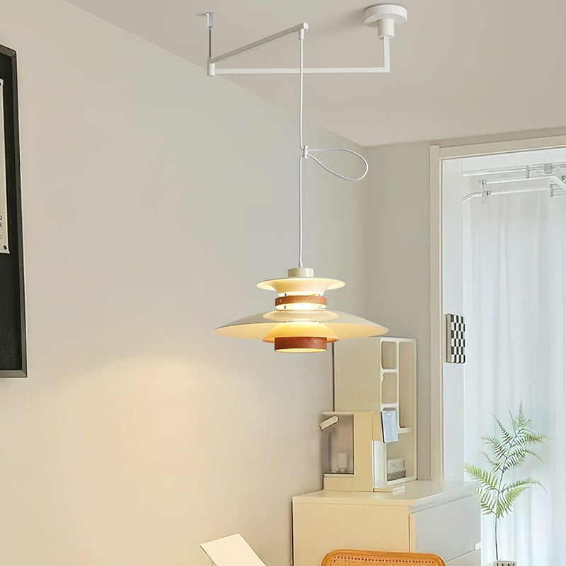 Obrotowa lampa wisząca LED o regulowanej jasności i minimalistycznym stylu