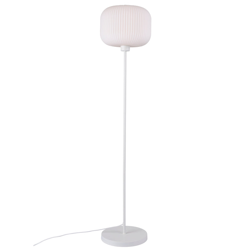 Milford Floor Lamp, Opal/White