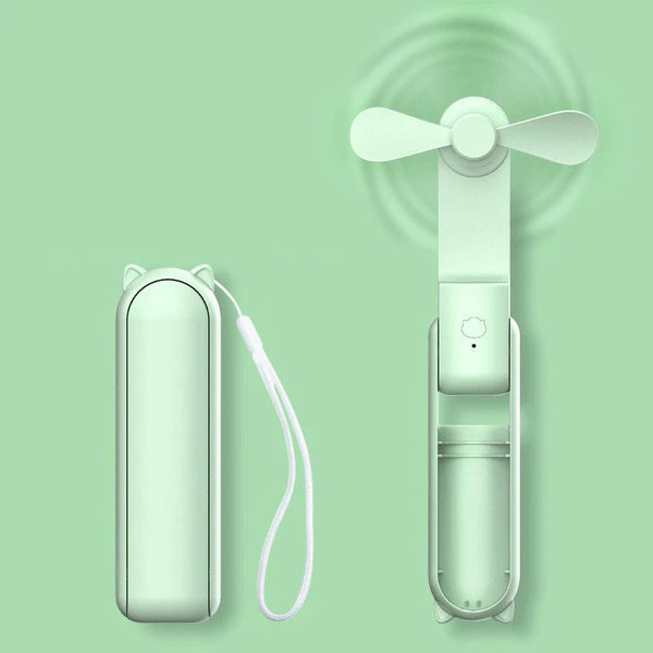 Ładowalny Wentylator USB z Funkcją Powerbanku i Składanym Uchwytom