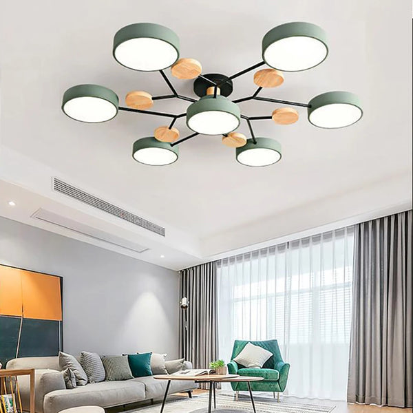Designerska Smukła Lampa Sufitowa o Ręcznie Wykończonym Detalu