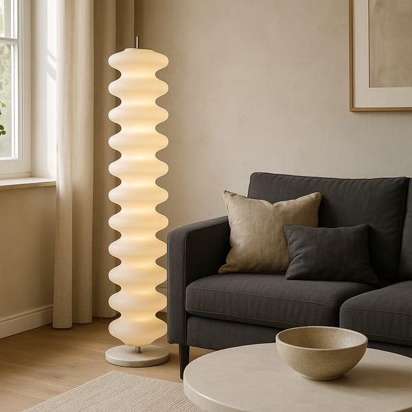 Nowoczesna Lampa Podłogowa LED w Stylu Skandynawskim do Czytania – Akryl, Marmur, Aluminium, 154 cm 0