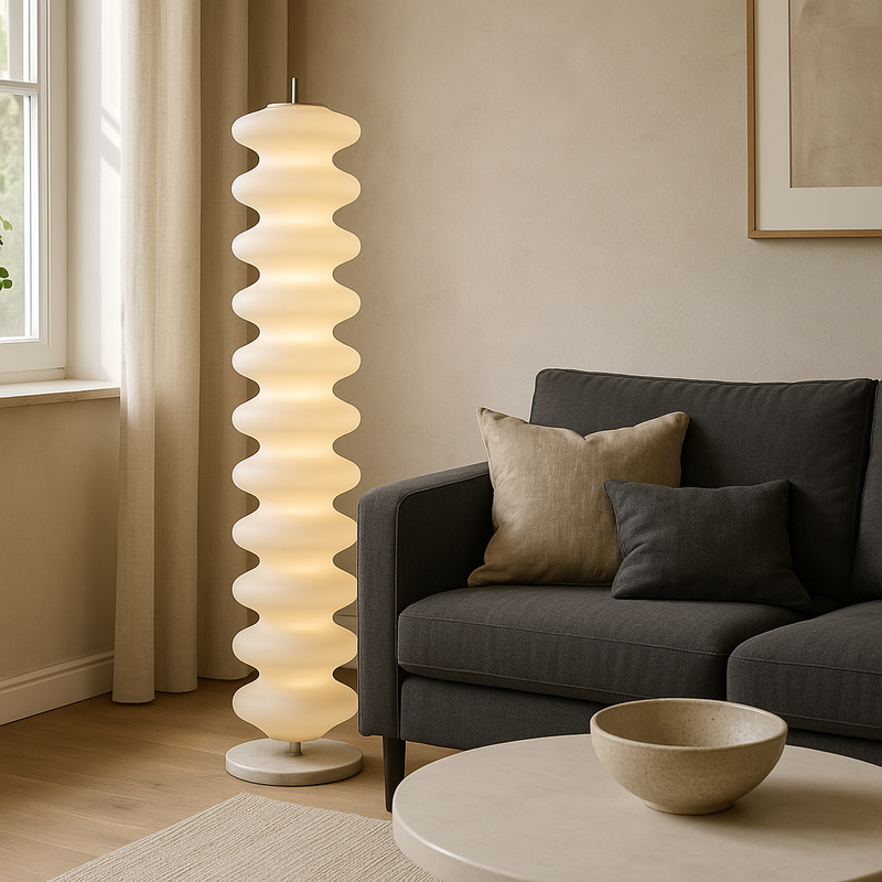 Nowoczesna Lampa Podłogowa LED w Stylu Skandynawskim do Czytania – Akryl, Marmur, Aluminium, 154 cm 0