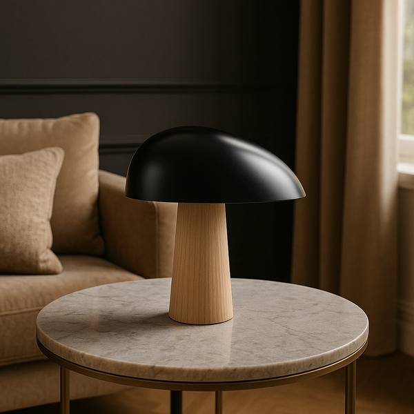 Nowoczesna Lampa Stołowa Czarna z Metalową Konstrukcją i LED – Elegancka Lampy Stołowe do Salonu, 32 cm 0