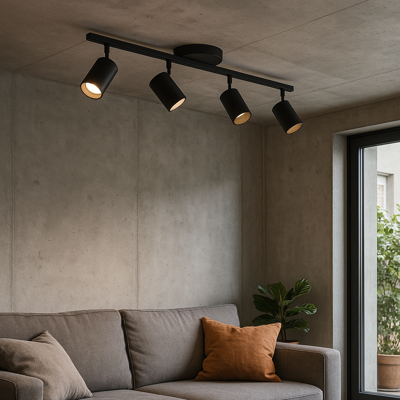 Nowoczesna Lampa Sufitowa LED 4-Głowicowa z Regulowanym Oświetleniem – Minimalistyczny Design do Salonu 3