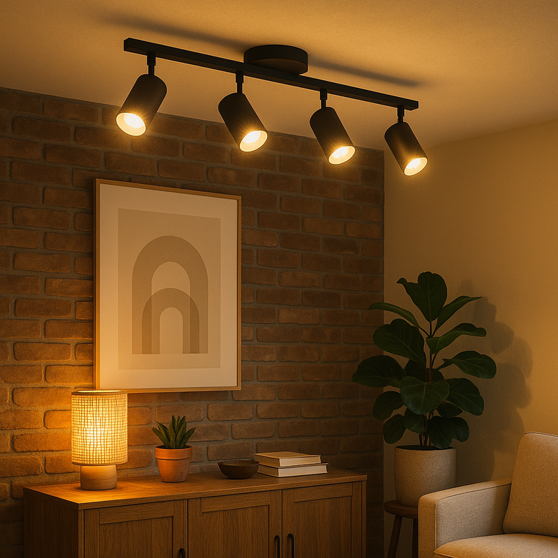 Nowoczesna Lampa Sufitowa LED 4-Głowicowa z Regulowanym Oświetleniem – Minimalistyczny Design do Salonu 4