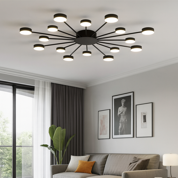 Nowoczesna Lampa Sufitowa LED Jida – Geometryczny Design, Ciepłe Światło, Idealna do Salonu i Kuchni 1