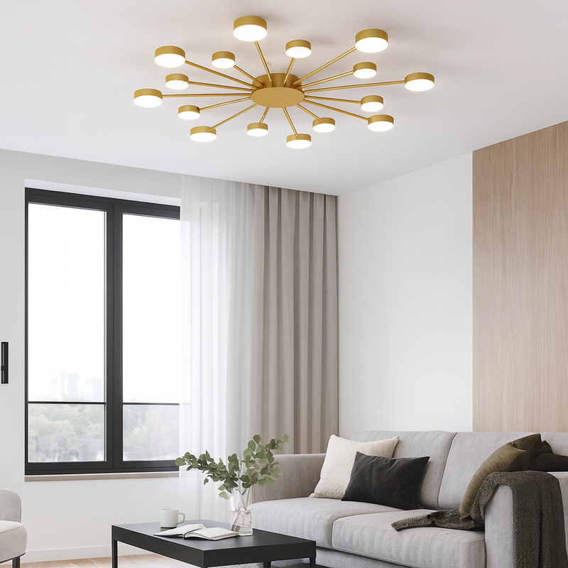 Nowoczesna Lampa Sufitowa LED Jida – Geometryczny Design, Ciepłe Światło, Idealna do Salonu i Kuchni 2