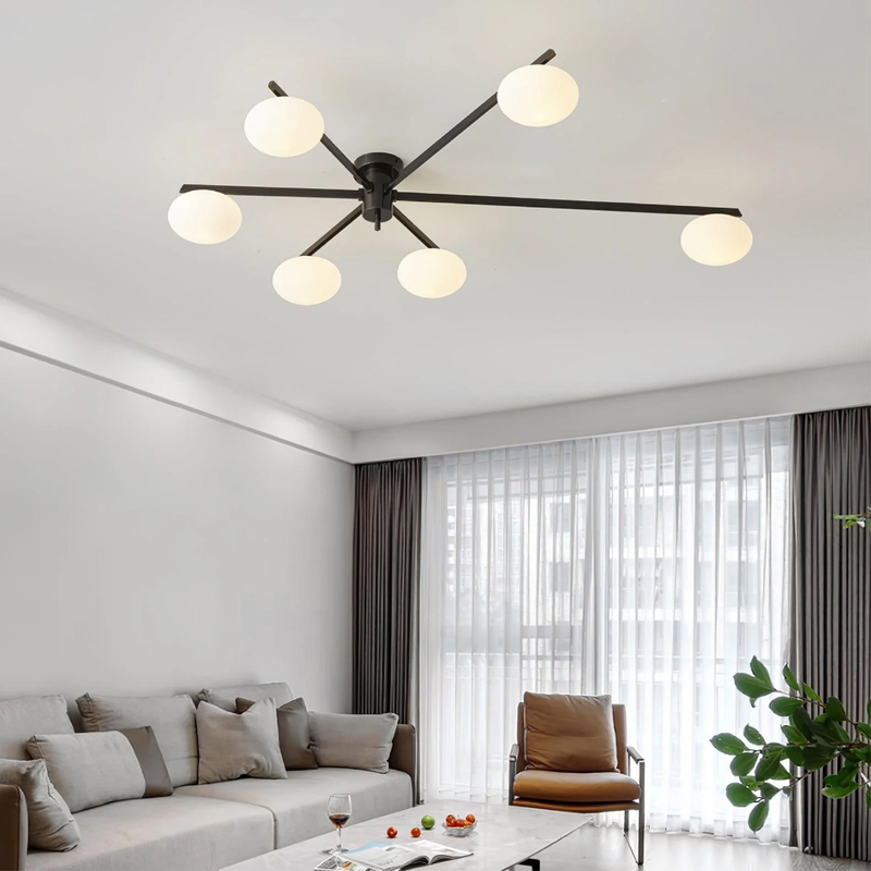 Nowoczesna Lampa Sufitowa LED z Geometrycznym Designem do Salonu i Jadalni – Eleganckie Oświetlenie Sufitowe w Ciepłej Barwie 3000K 1