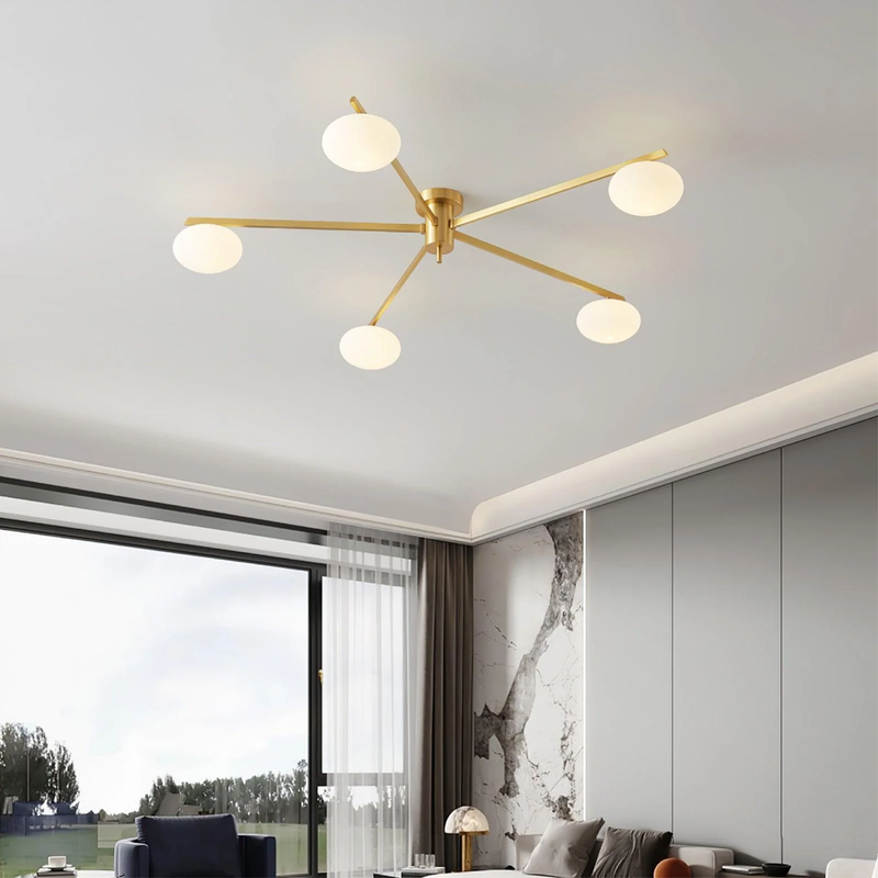Nowoczesna Lampa Sufitowa LED z Geometrycznym Designem do Salonu i Jadalni – Eleganckie Oświetlenie Sufitowe w Ciepłej Barwie 3000K 2