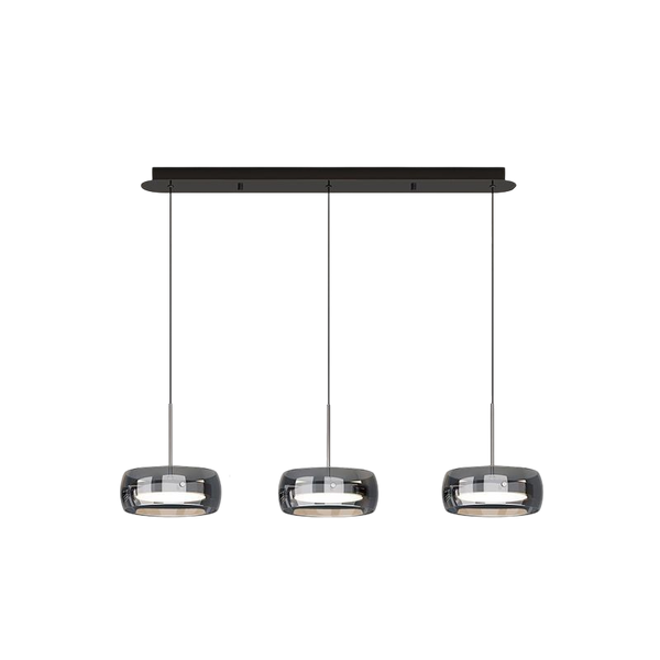 Nowoczesna Lampa Wisząca Jara z Żelaza i Szkła – Regulowana Wysokość, Idealna Lampa do Salonu i Jadalni, 3 lub 4 Lampy LED 0