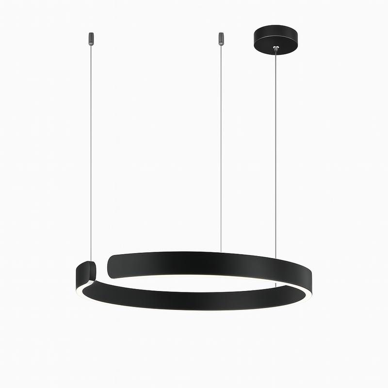 Nowoczesna Lampa Wisząca LED Okrągła z Regulowaną Wysokością – Metalowa Lampa do Salonu i Jadalni, Ciepłe Światło 10