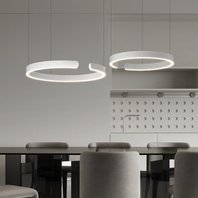 Nowoczesna Lampa Wisząca LED Okrągła z Regulowaną Wysokością – Metalowa Lampa do Salonu i Jadalni, Ciepłe Światło 2