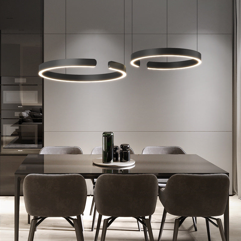 Nowoczesna Lampa Wisząca LED Okrągła z Regulowaną Wysokością – Metalowa Lampa do Salonu i Jadalni, Ciepłe Światło 3