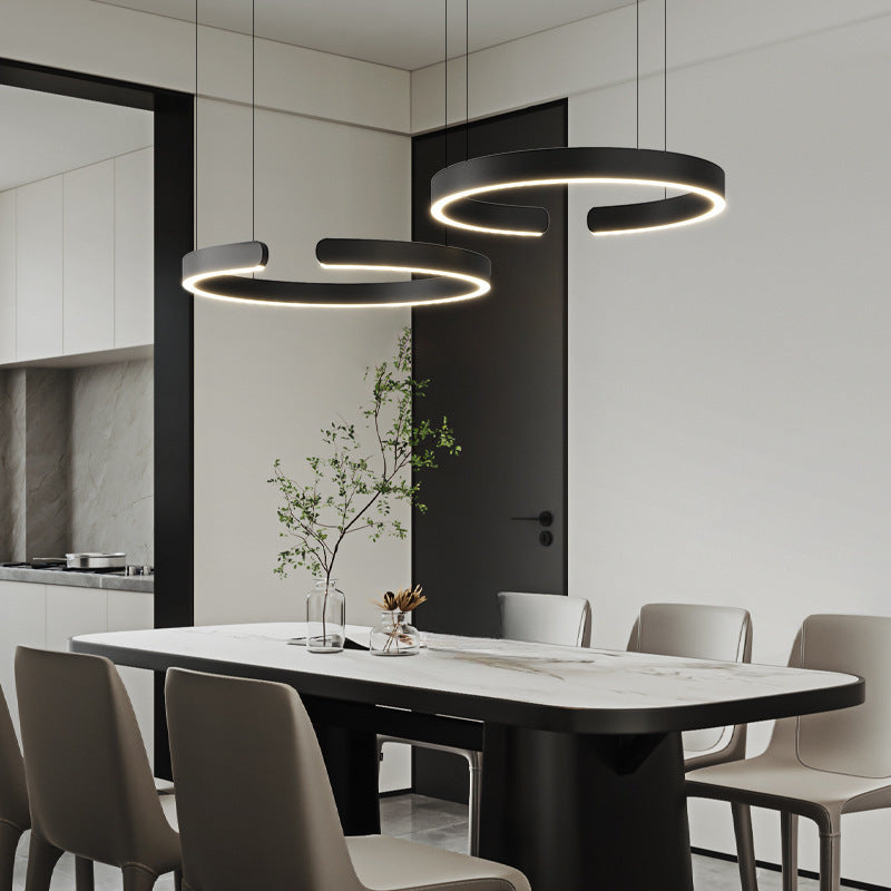 Nowoczesna Lampa Wisząca LED Okrągła z Regulowaną Wysokością – Metalowa Lampa do Salonu i Jadalni, Ciepłe Światło 4