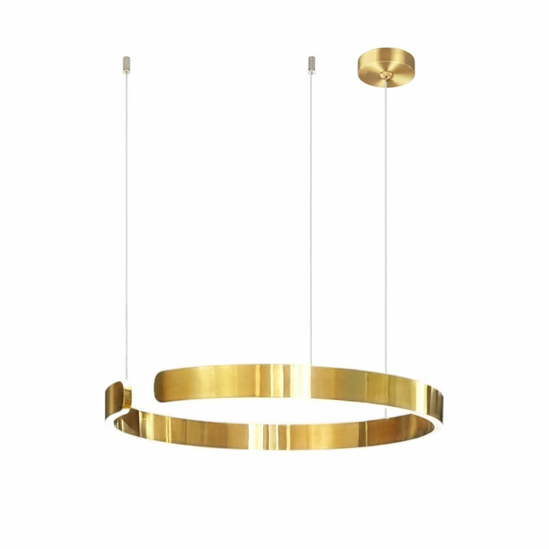 Nowoczesna Lampa Wisząca LED Okrągła z Regulowaną Wysokością – Metalowa Lampa do Salonu i Jadalni, Ciepłe Światło 8