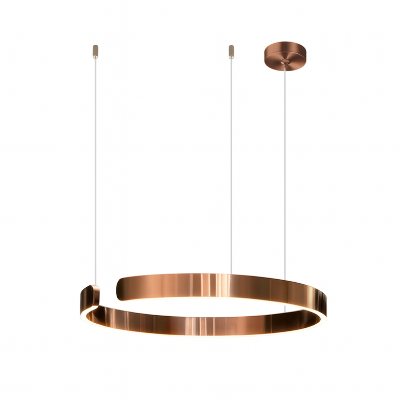 Nowoczesna Lampa Wisząca LED Okrągła z Regulowaną Wysokością – Metalowa Lampa do Salonu i Jadalni, Ciepłe Światło 9